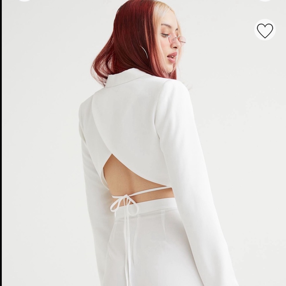 Cropped White Blazer